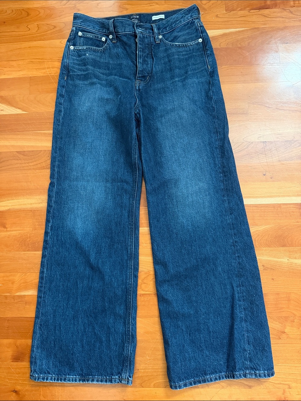 J.Crew Vintage Wide-Leg Jeans Blue Denim Size 26 Retro 90s Boho High Rise